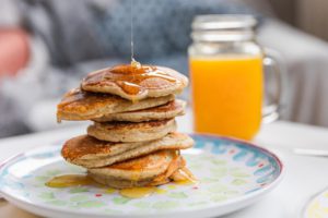 Peanut Butter and Maple Syrup Pancakes